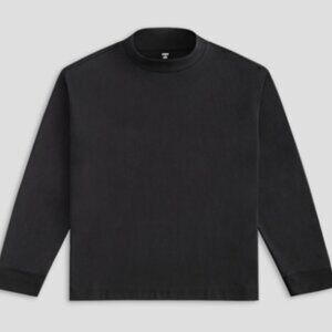 Mode of One Mens Long Sleeve Oversized Fit Tshirt Deep Black Size XXL